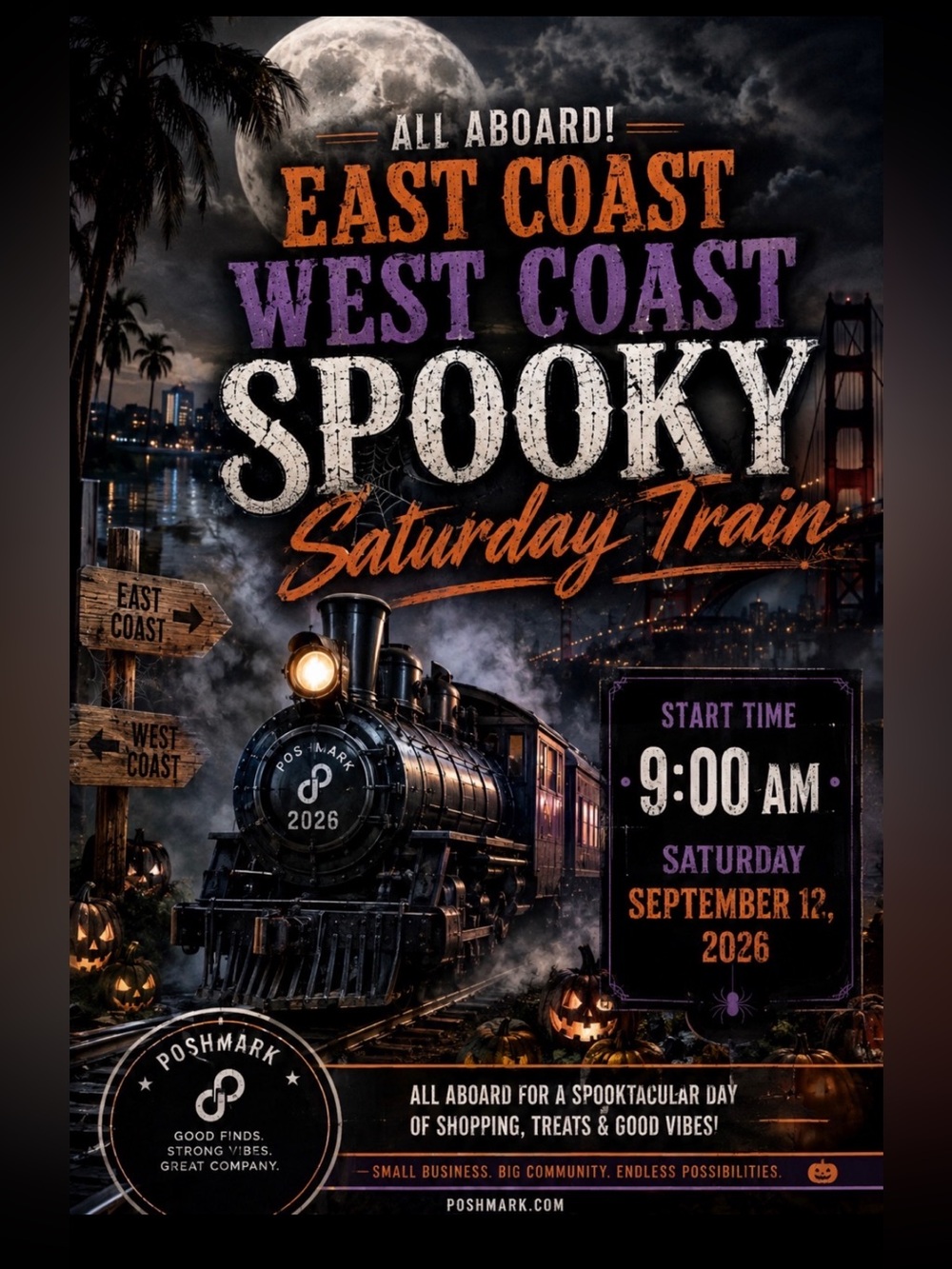 EAST COAST/WEST COAST SPOOKY SATURDAY TRAIN SHOW 9/12/26